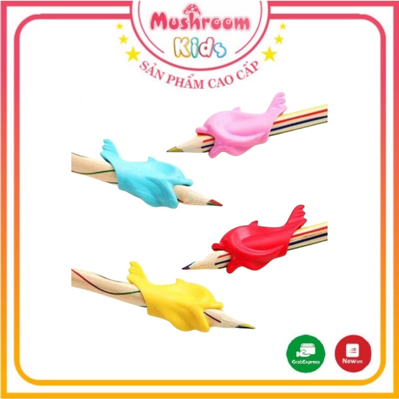 Đệm Gắn Bút Tập Viết Hình Cá Heo Cho Bé Luyện Viết Chữ Đẹp