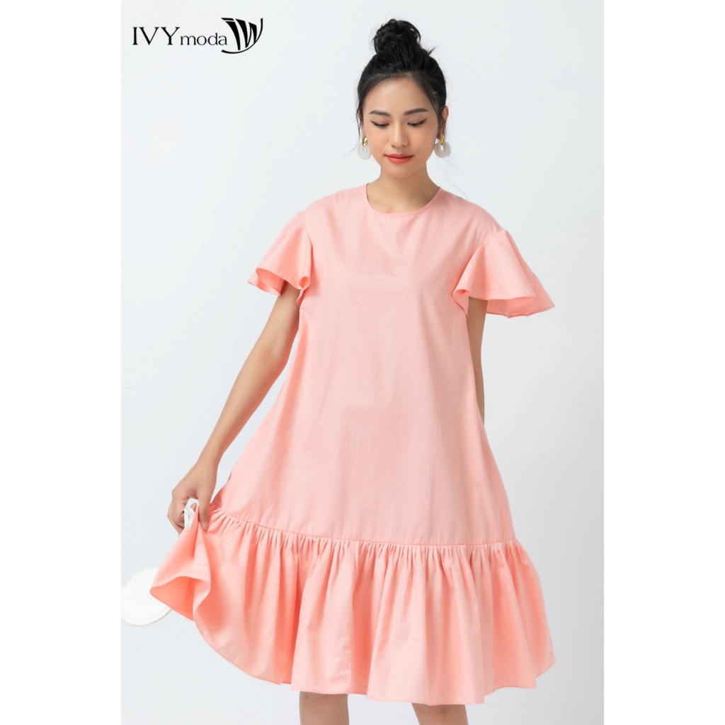 Đầm suông tay bèo nữ IVY moda MS 47B8694