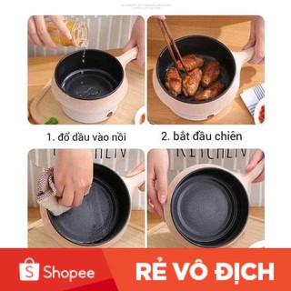 [FREE SHIP TOÀN QUỐC] NỒI LẨU ĐIỆN 01 CHẾ ĐỘ NHIỆT Nồi nẩu mini chống dính đa năng TẶNG KÈM XỬNG HẤP