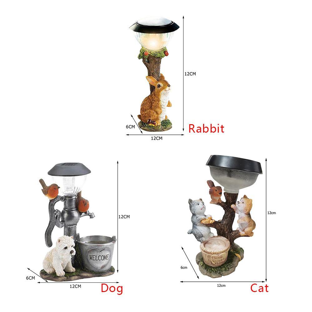 Tượng Mèo Bằng Nhựa Resin Sử Dụng Năng Lượng Mặt Trời Sáng Tạo