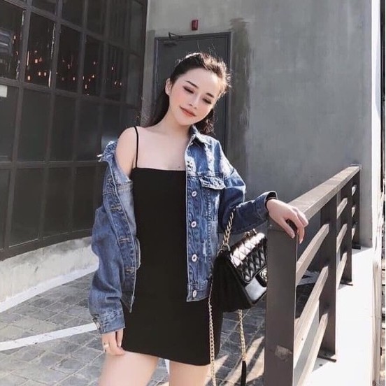 Đầm hai dây body chất cotton zip co dãn dáng ngắn siêu xinh, Váy nữ dáng ôm phong cách cá tính trẻ trung và năng động