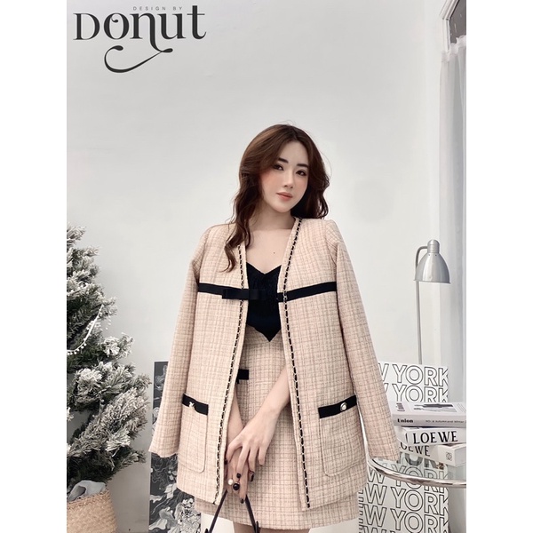Set dạ xích nơ cài 2 màu đen/be | BigBuy360 - bigbuy360.vn