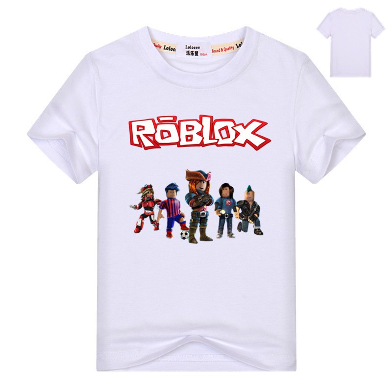 Áo thun cotton ngắn tay in ROBLOX cho bé