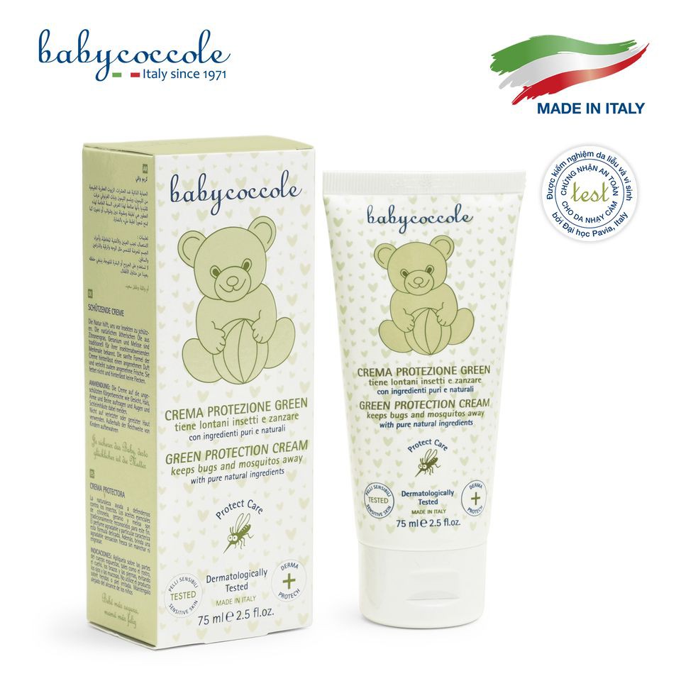 Kem xua muỗi chiết xuất tía tô đất và cây phong lữ Babycoccole 75ml 0M+ nhập khẩu Italy