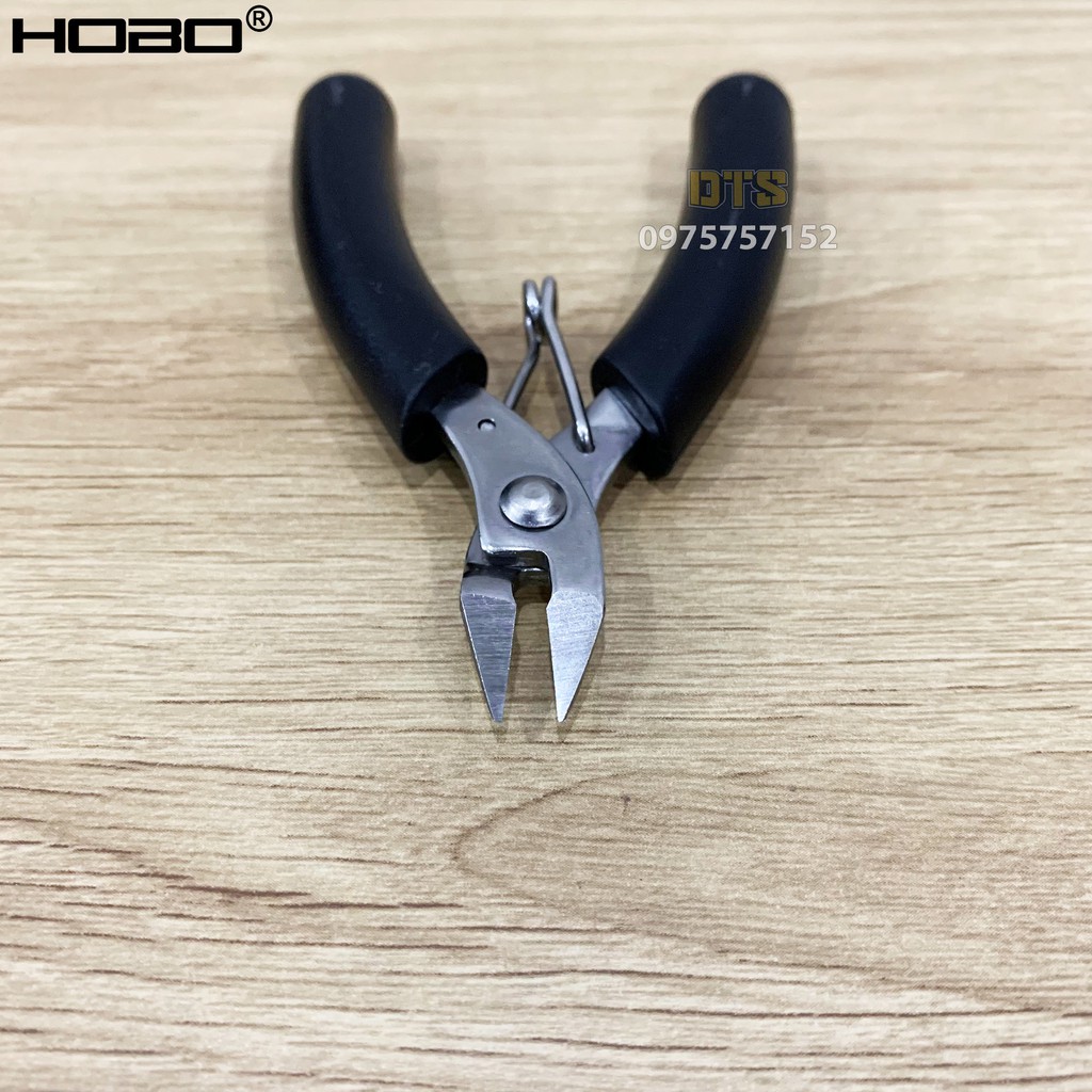 Kìm cắt chân linh kiện kỹ thuật HOBO USA 95mm, kìm cắt chân mạch điện tử nghiêng góc 20° thép Carbon độ cứng cao