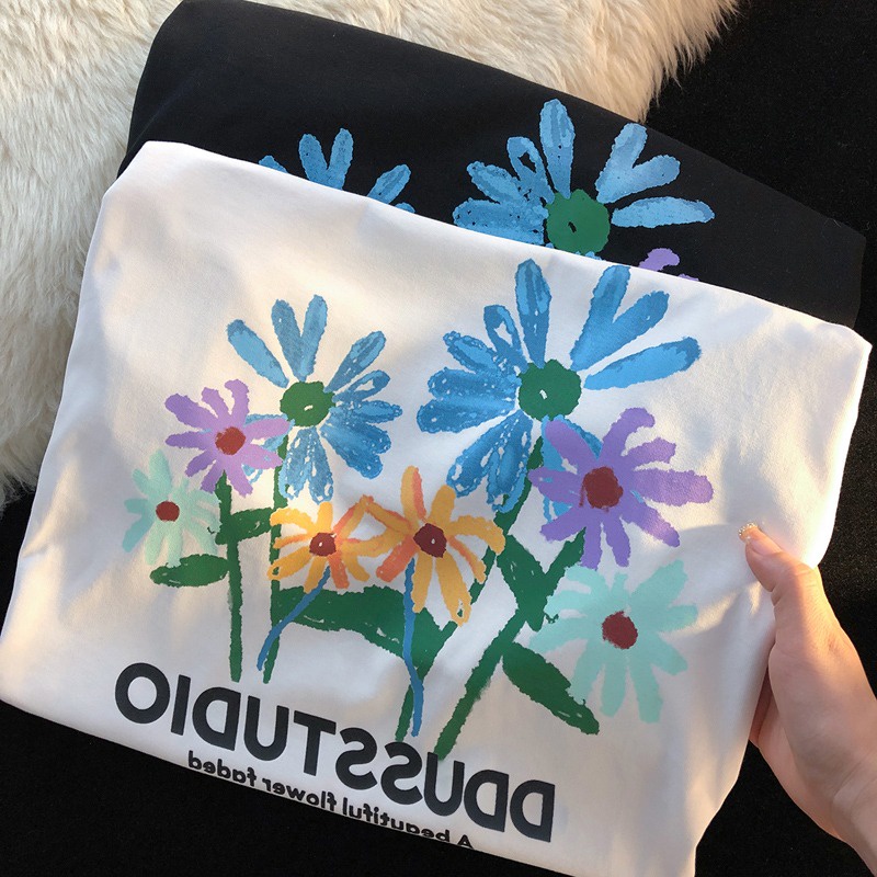 NRVP Áo Thun Mùa Hè Tay Cộc Oversize In Họa Tiết Phong Cách Hàn Quốc Cho Nam / Nữ