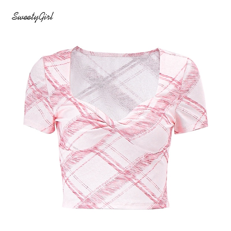 Áo Thun Tay Ngắn Cổ Chữ V Có Túi In Họa Tiết Dễ Thương Dành Cho Nữ 2022