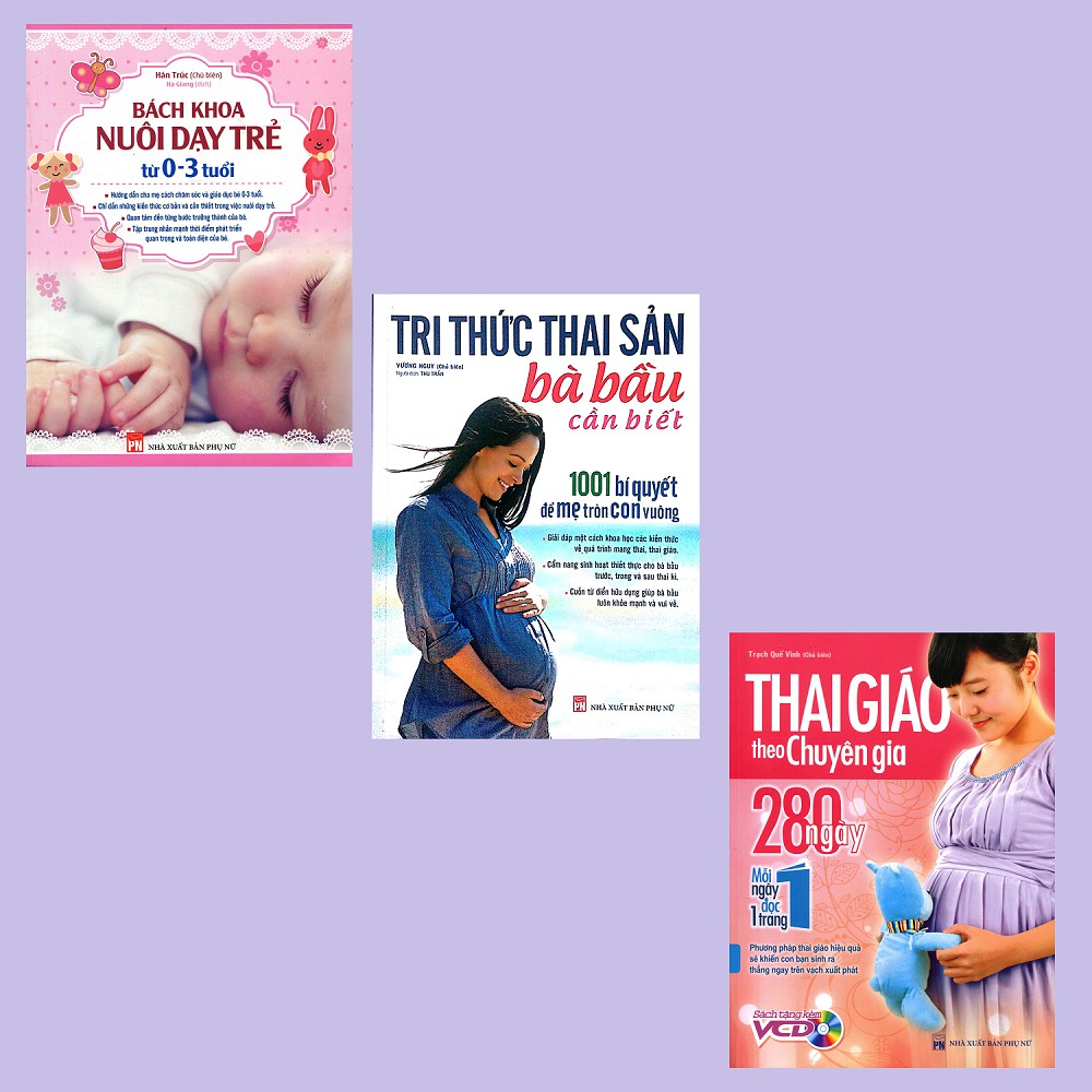 Sách - Combo Tri Thức Thai Sản + Thai Giáo Theo Chuyên Gia + Bách Khoa Nuôi Dạy Trẻ Từ 0-3