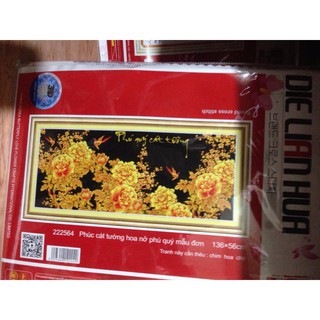 Tranh thêu chữ thập Phú Quý cát tường 222564-136x56cm