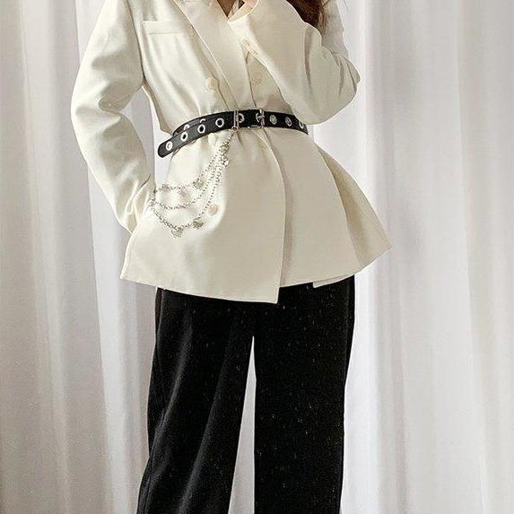 Dây Xích Đeo Thắt Lưng Phụ Kiện Quần Phong Cách punk Hiphop Với Váy Đồng Phục Kẻ Sọc JK