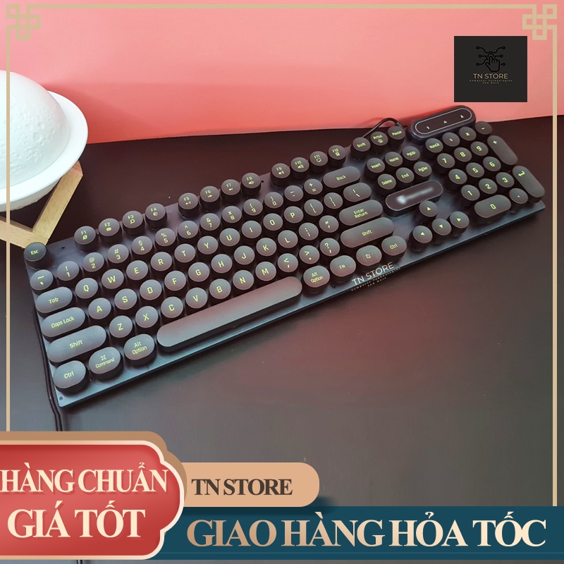 Bàn phím máy tính nút tròn giả cơ sang trọng với 2 màu đen trắng dòng gaming giá rẻ  TN Store BPNT100