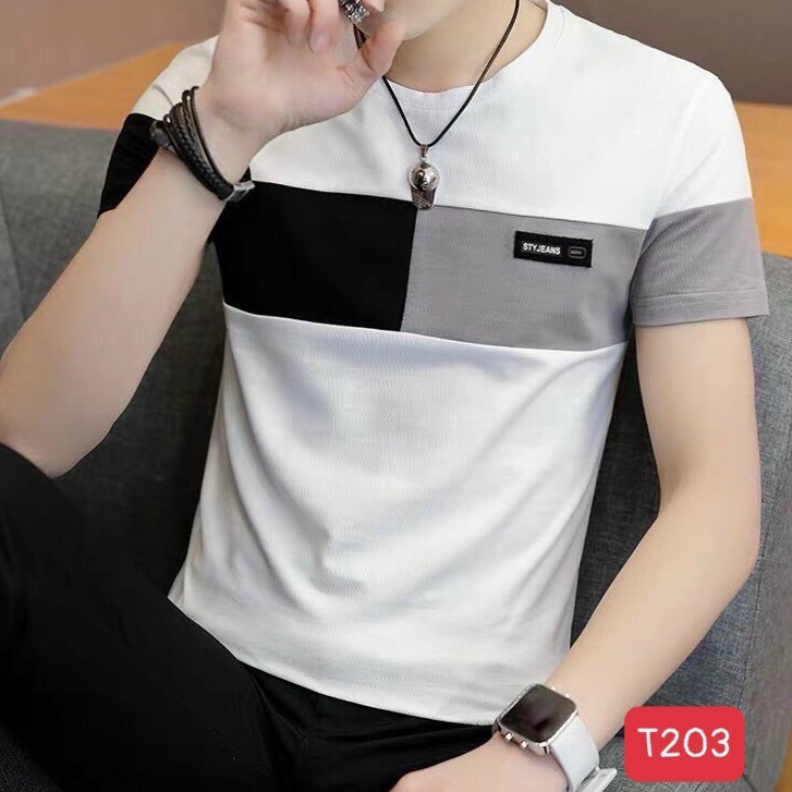 Áo thun nam tay ngắn cổ tròn body - áo phông nam chất coton co giãn thời trang PN SHOP90 mst202