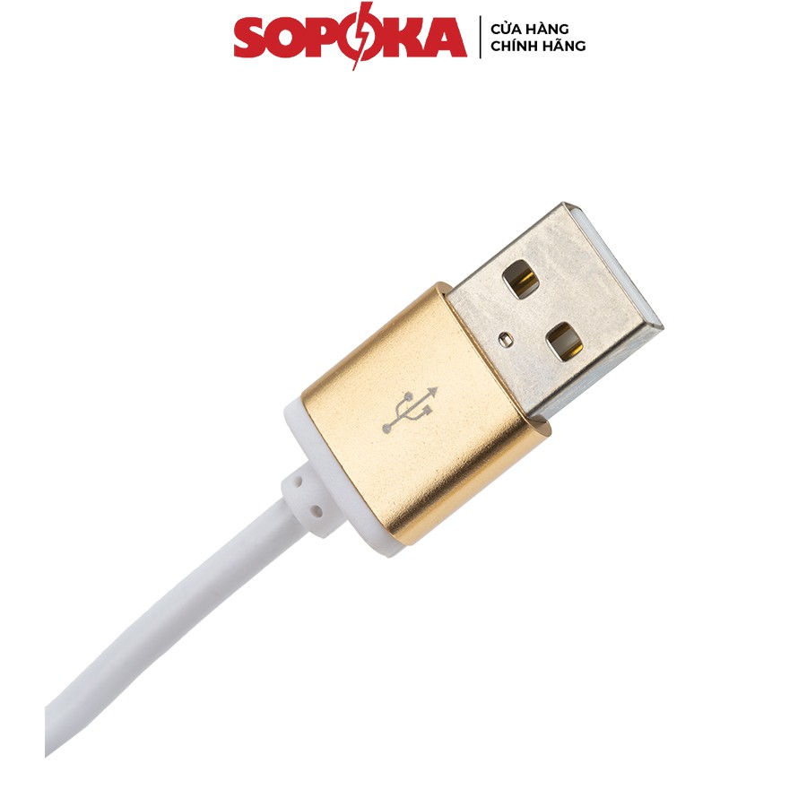 Cáp sạc đa năng SOPOKA DQ03 tích hợp chân Lighting, Micro USB chính hãng dây 1M