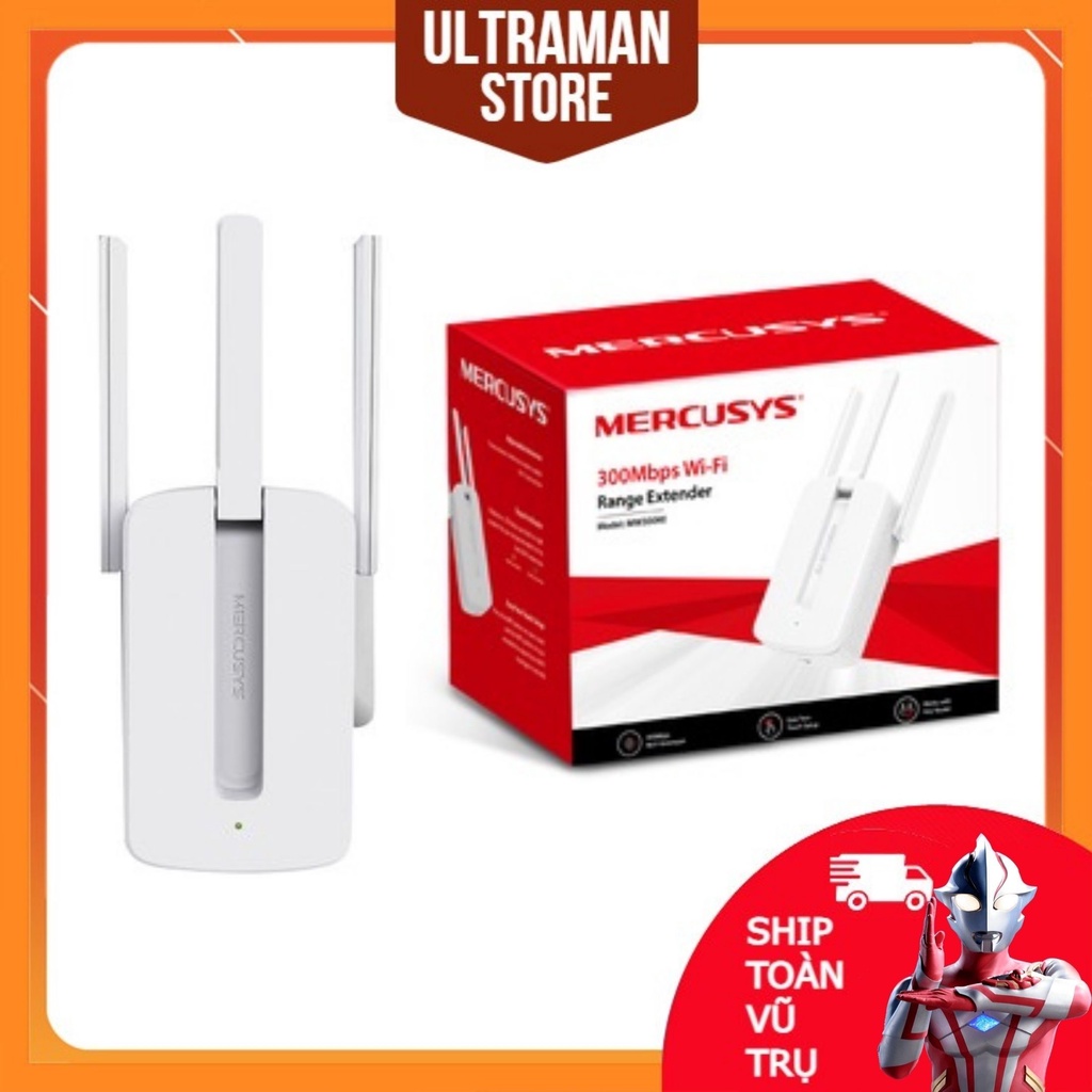 Bộ Kích Sóng Wifi 3 râu Mercusys MW300RE cực mạnh - Cục kích sóng Wifi, thiết bị khuếch đại wifi, hút wifi