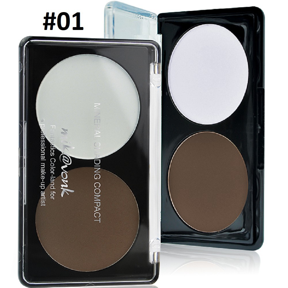 Phấn Tạo Khối Mira Mikvonk Mineral Shading Compact #01 White Brown