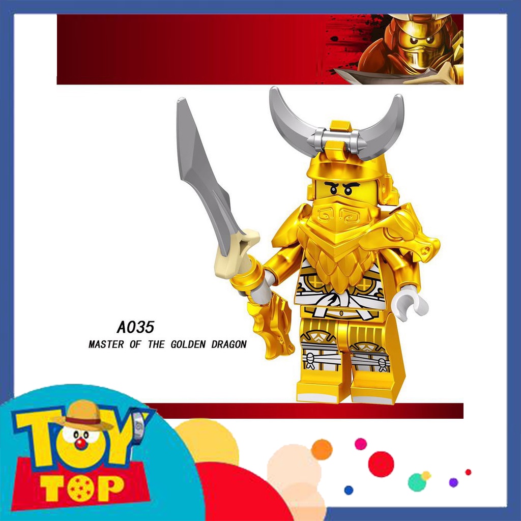 [Một con] Đồ chơi ghép Ninja : Minifigure Ninjago các nhân vật Master Golden dragon săn rồng hunter A033 - A040