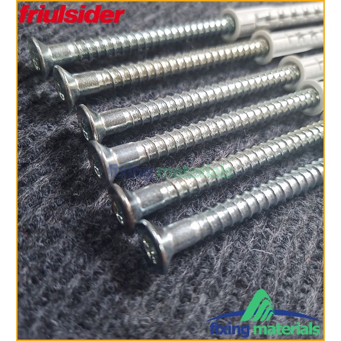 Túi 50 cái tắc kê nhựa cao cấp Friulsider X5- 8x80 (SX tại Ý, kèm theo vít thép bằng mạ kẽm)