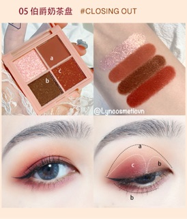 Bảng Phấn Mắt 4 Ô Màu Siêu Xinh Cool barbie Eye shadow palette 4 ô
