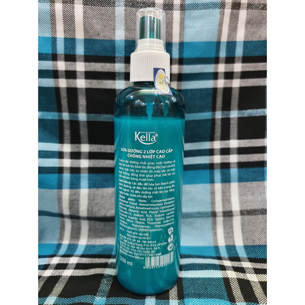 XỊT DƯỠNG 2 LỚP CHỐNG NHIỆT CAO - KELLA THE TWO PHASE HAIR CARE MILK - 250ML