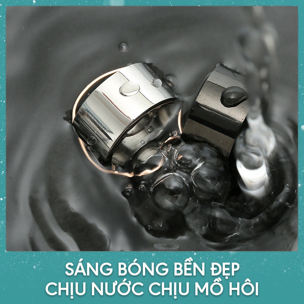 Nhẫn trơn nam cao cấp 8mm thép titan mạ kim loại vàng bạc vàng hồng đen xanh màu chuyển