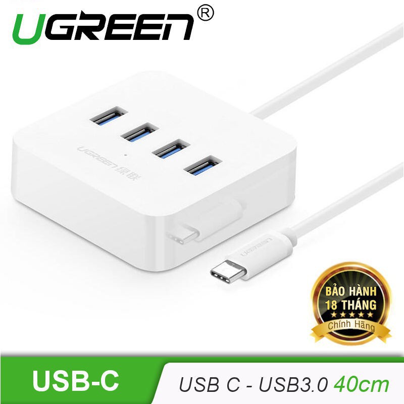 Cáp USB Type C sang 4 cổng USB 3.0 Cao Cấp UGREEN 30316(màu trắng)