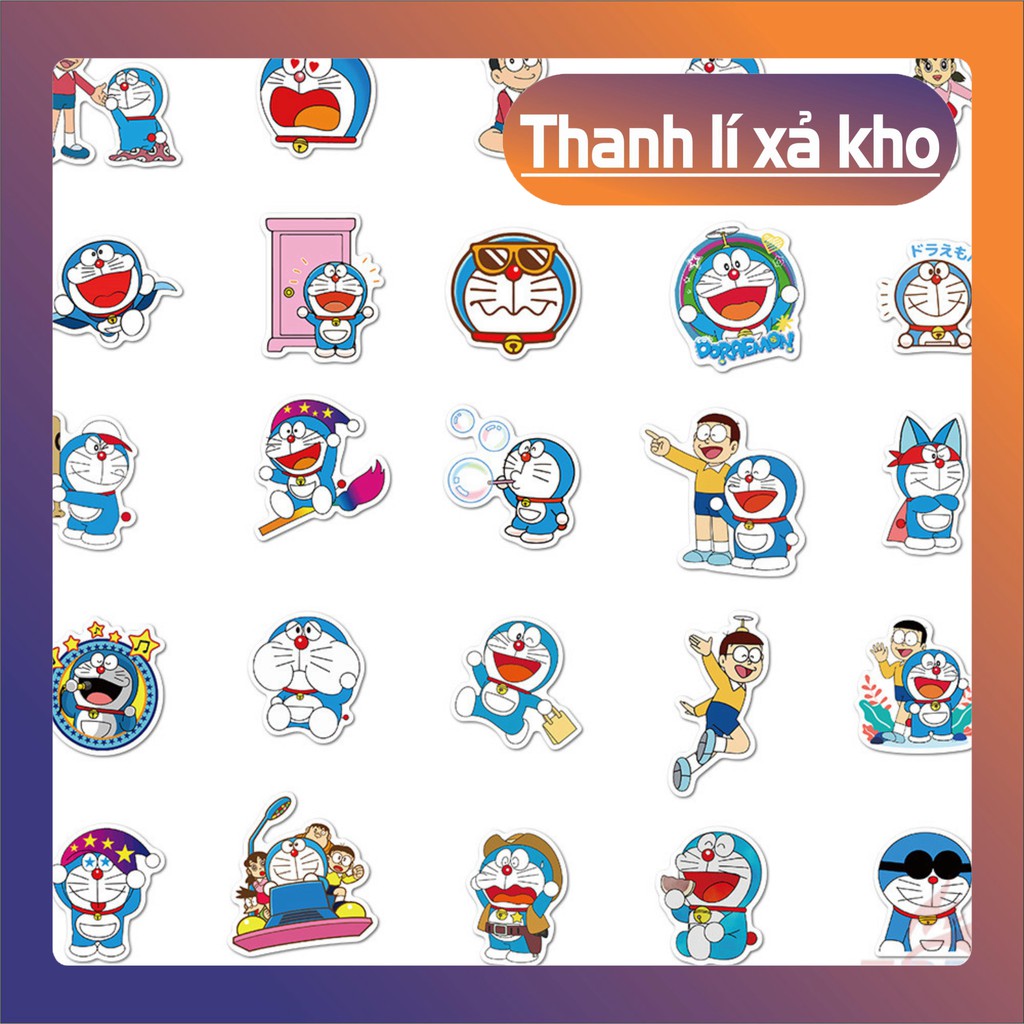 (xả kho) Doraemon - Series 04 Anime Stickers 50 Cái