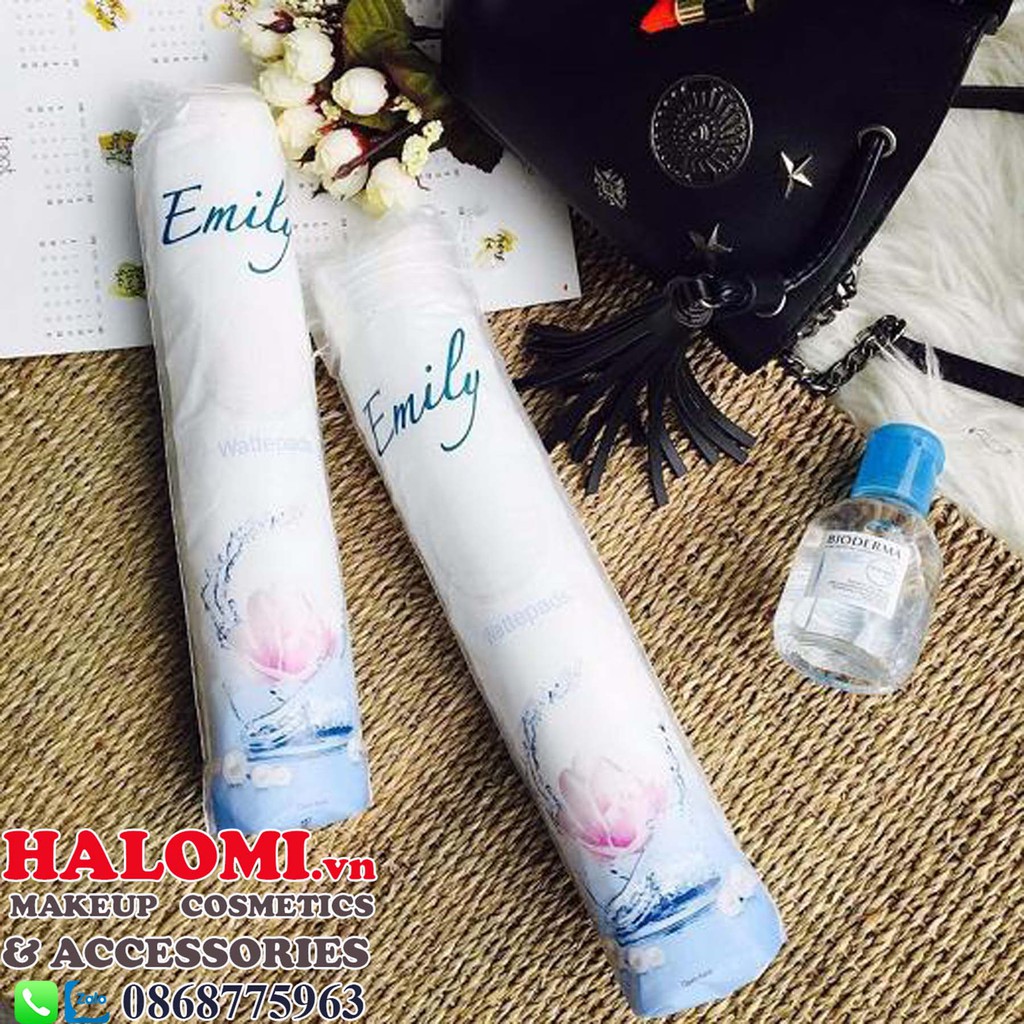 Bông tẩy trang Emily 120 miếng Đức chính hãng HALOMI siêu mềm siêu thấm