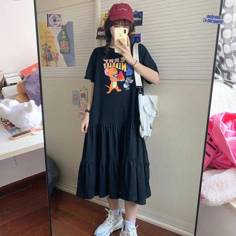 【40-150KG】 Đầm Nữ Tay Ngắn Plus size C9053