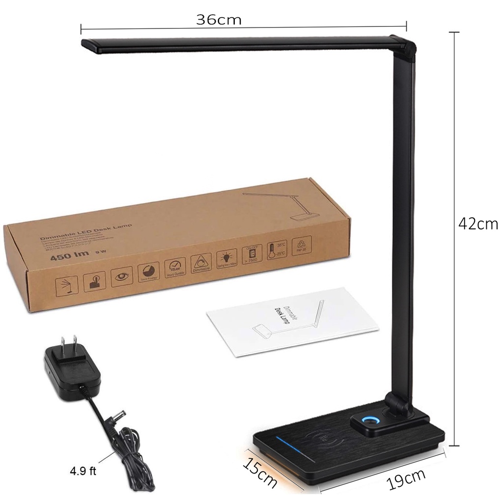 Đèn học Led cảm ứng TX23, Tích hợp sạc không dây 10W, Cảm ứng 5 chế độ ánh sáng