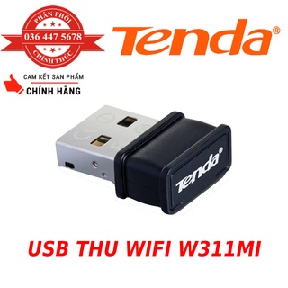 BH 3 năm) Bộ thu sóng wifi USB mini Tenda 311MI/150Mbps