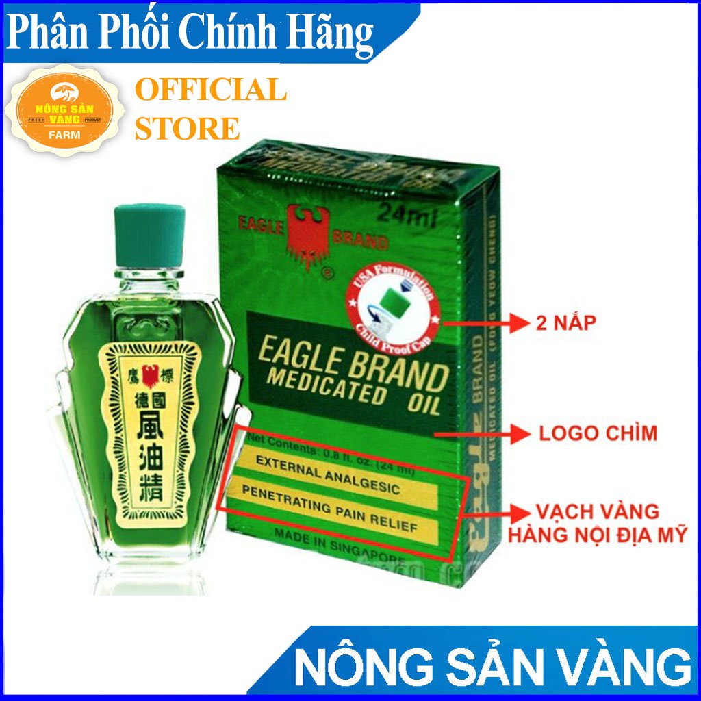 Dầu Gió Xanh Mỹ 24ml EAGLE BRAND MEDICATED OIL - Nhập Khẩu Mỹ