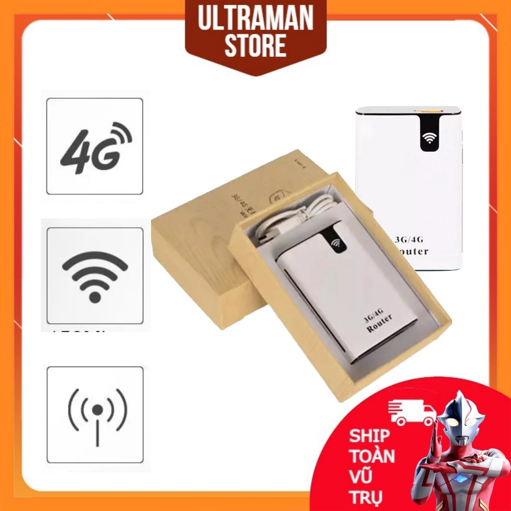 Bộ phát Wifi 4G LTE không dây - Cục phát wifi kiêm sạc dự phòng điện thoại cao cấp, phát sóng khỏe, sử dụng dễ dàng