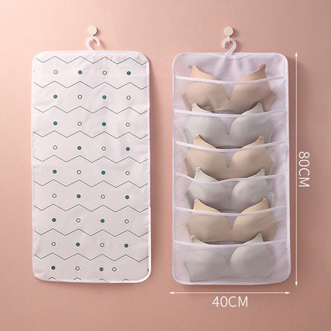 【18Grids】 Túi treo đồ lót / Túi treo trong suốt / Túi đựng tủ quần áo / Quần tất Áo ngực Khăn choàng ngực Đồ lót Kho lưu trữ quần lót / Bảo quản tủ quần áo / Dụng cụ gia đình