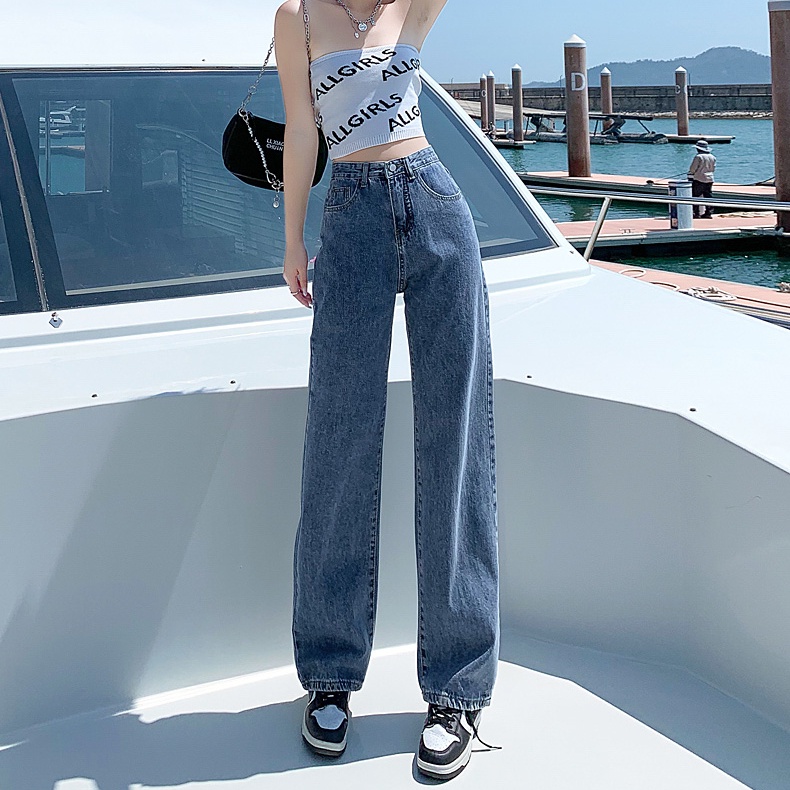Quần Jeans Dài Ống Rộng Thời Trang Dành Cho Nữ