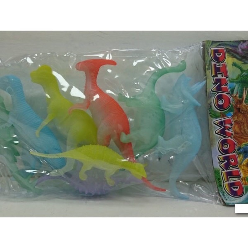 Đồ chơi mô hình bộ 6 khủng long Dinosaurs World dạ quang phát sáng trong tối nhiều mẫu