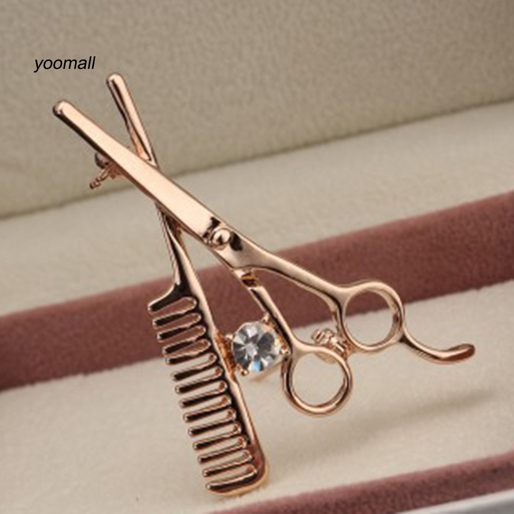 Trâm cài hình kéo và lược đính đá giả trang trí xinh xắn