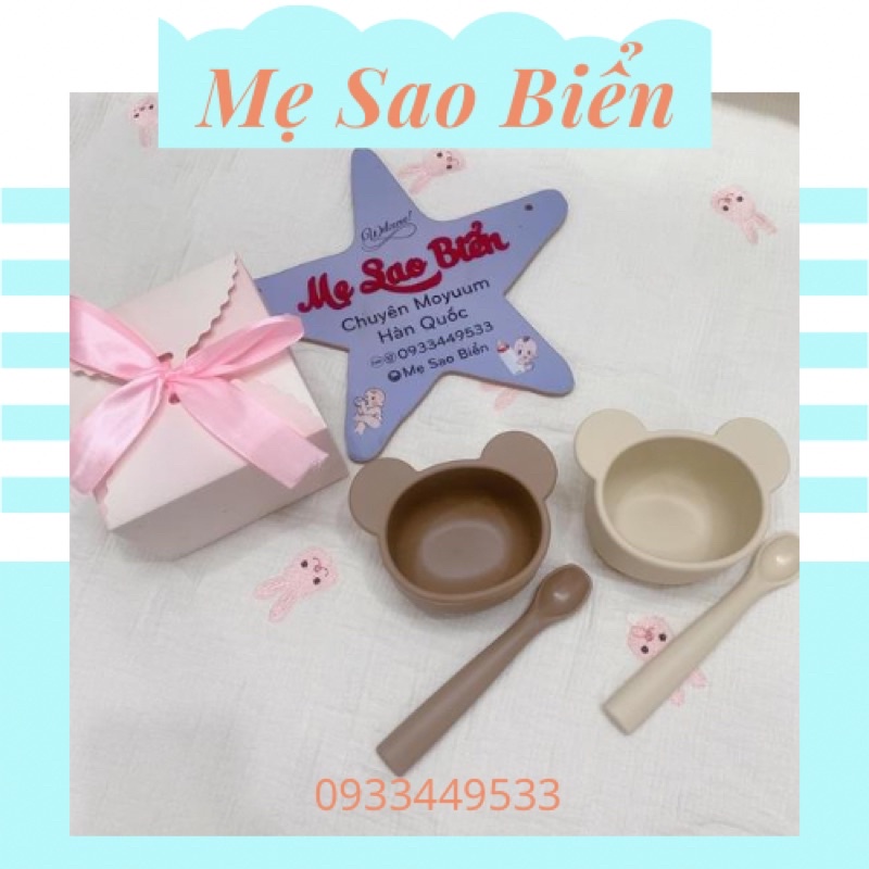Set bát thìa silicon ăn dặm cho bé