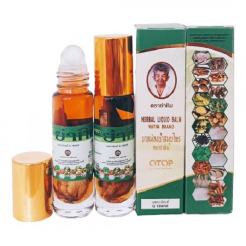 Dầu Gió Lăn 22 Vị Thảo Dược Thái 8ml Herbal Liquid Balm Yatim Brand