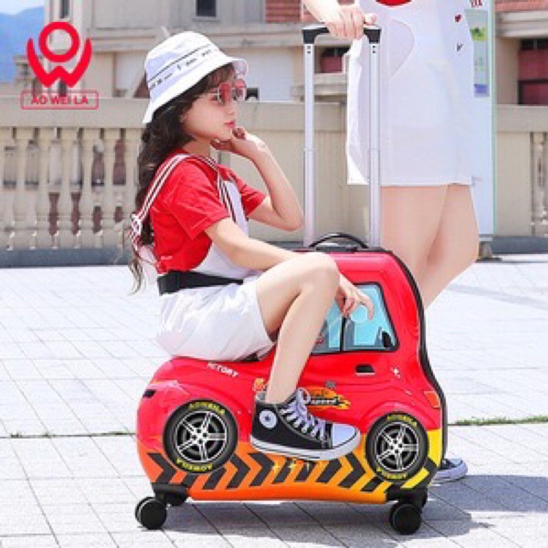 ( Có Sẵn) VALI BDUCK cao cấp cho bé ngồi, Vali kéo du lịch Vịt vàng