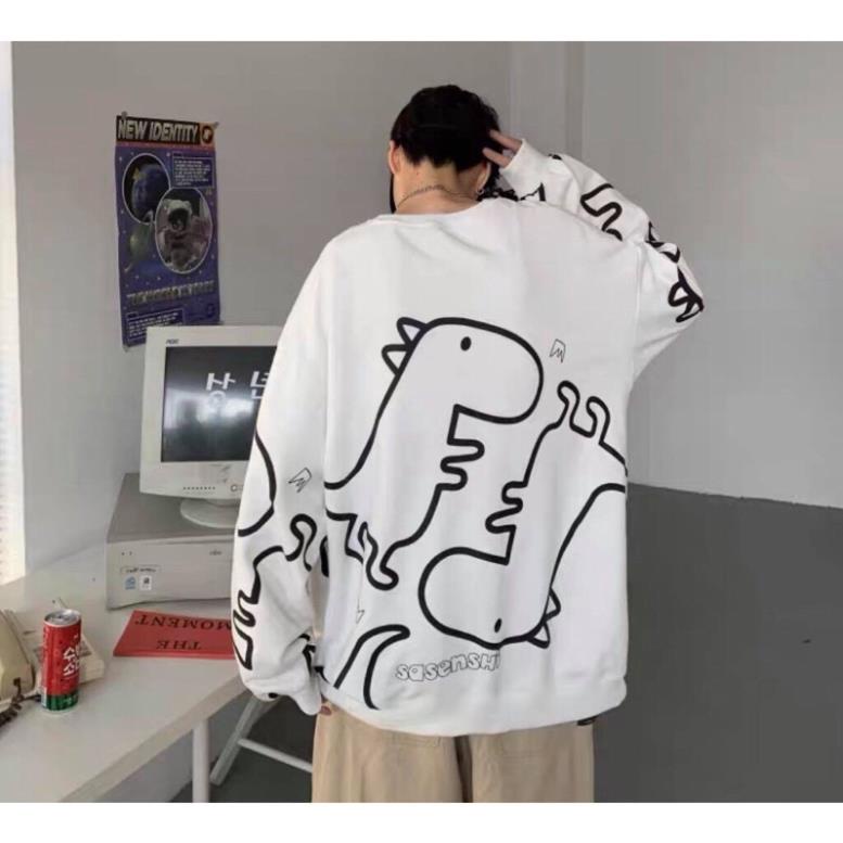 Áo Nỉ Sweater Nỉ Ngoại Khủng Long Unisex Nam Nữ Phong Cách Ulzzang