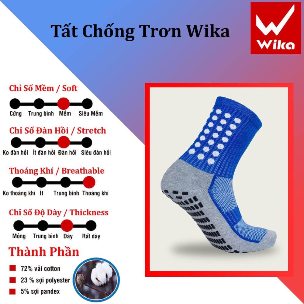 Tất Bóng Đá Chống Trơn WIKA Thiết Kế Thun Sọc Dày Dặn Ôm Chân, Bảo Vệ Trong Quá Trình Tập Luyện TATCT