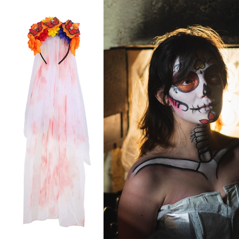 Băng Đô Cài Tóc Hình Vương Miện Màu Đen Phong Cách Gothic Ngày Halloween