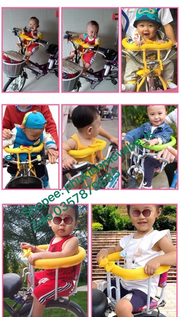 GV33- Ghế ngồi trước và sau xe đạp an toàn cho bé dưới 4 tuổi