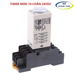 Timer mini hẹn giờ H3Y-4 relay thời gian, công tắc tự động 14 chân điện áp 24VDC tặng chân đế PYF14A