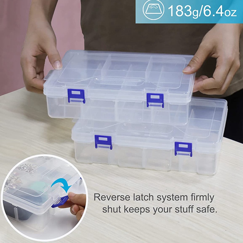 Hộp Đựng Đồ Câu Cá Trong Suốt 2 Ngăn Tiện Lợi