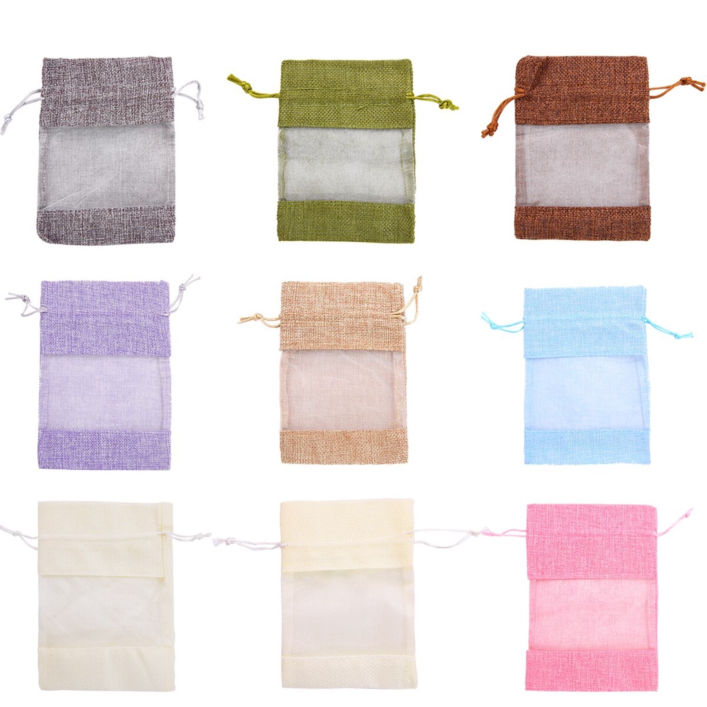 5 Túi dây rút vải organza đựng trang sức kích thước 10 x14cm / 13 x18cm