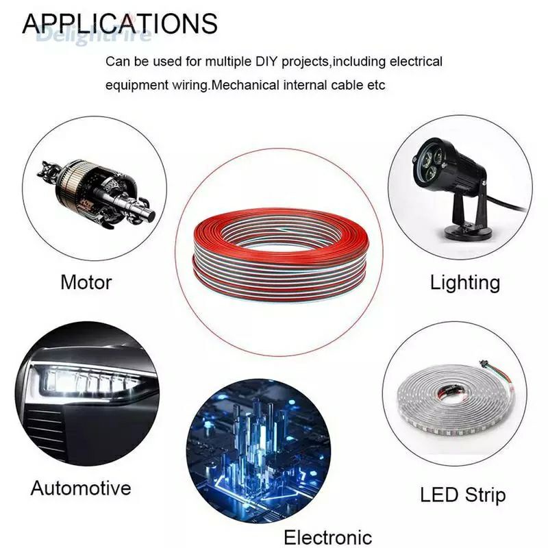 Cuộn dây điện nhỏ 3pin 4pin - 22AWG nối dài led đuổi WS2811, WS2812B, WS2835, 5050