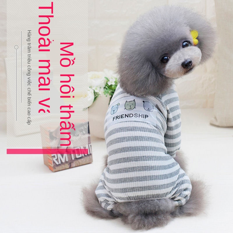 net red dog quần áo mùa hè cotton mỏng Teddy vest máy lạnh phục vụ tại nhà cho chó mèo pajama xuân