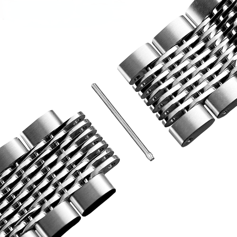 Dây Đeo Đồng Hồ Dạng Lưới Bằng Thép Không Gỉ 18mm 20mm 22mm 24mm