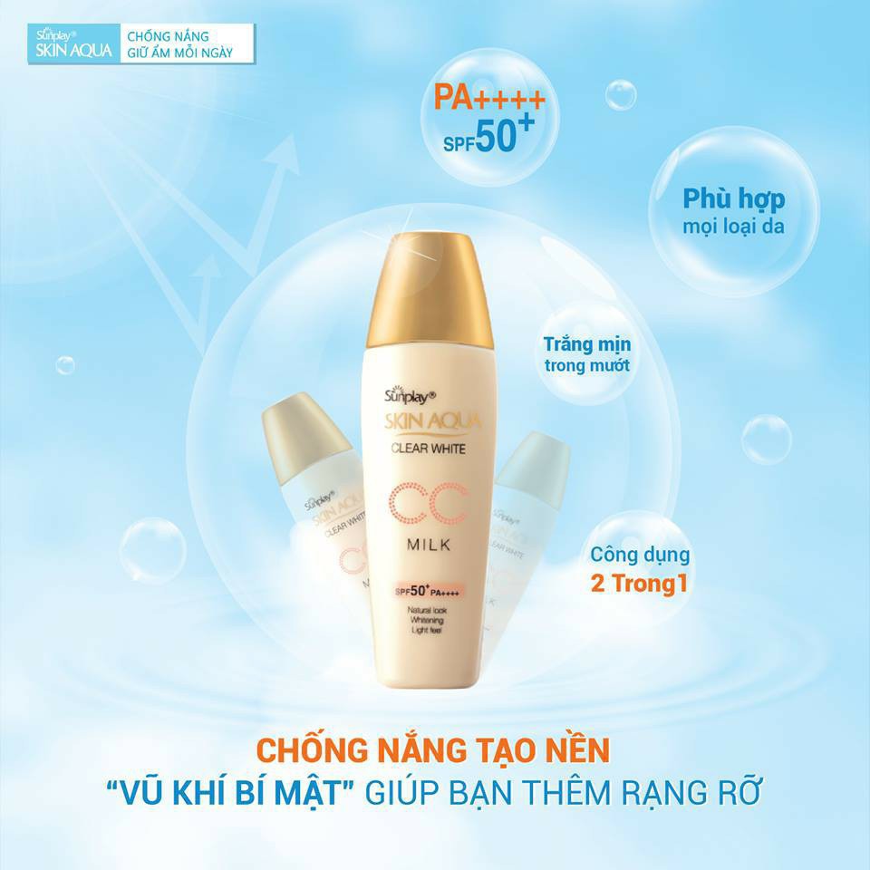 Sữa Chống Nắng Tạo Nền Sunplay Skin Aqua Clear White CC Milk 25g